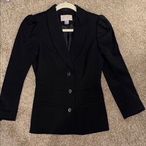 H&M Black Blazer Structured Shoulders Lapel Collars